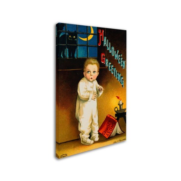 Vintage Apple Collection 'Halloween Greetings Little Boy' Canvas Art,12x19